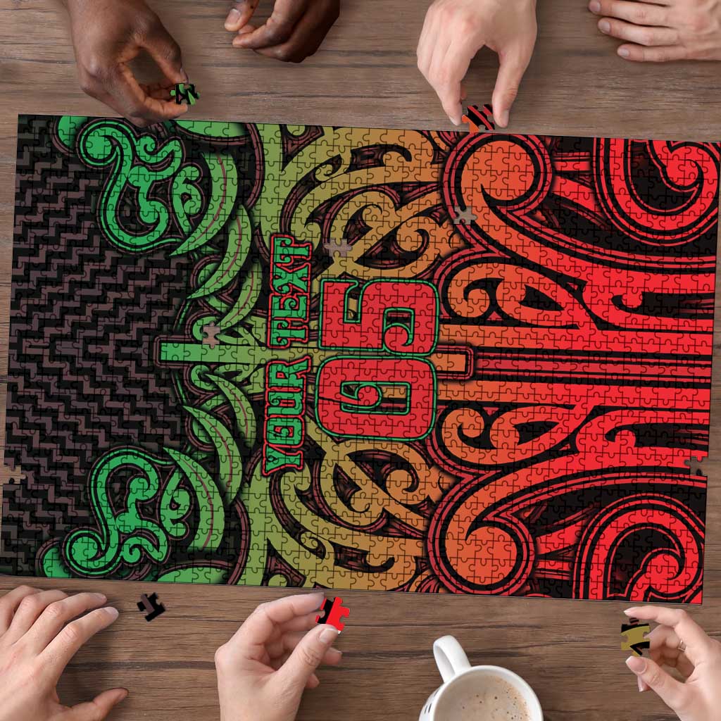 Custom Aotearoa Tuhoe Puzzle Maori Tribal Pattern Mix Poutama