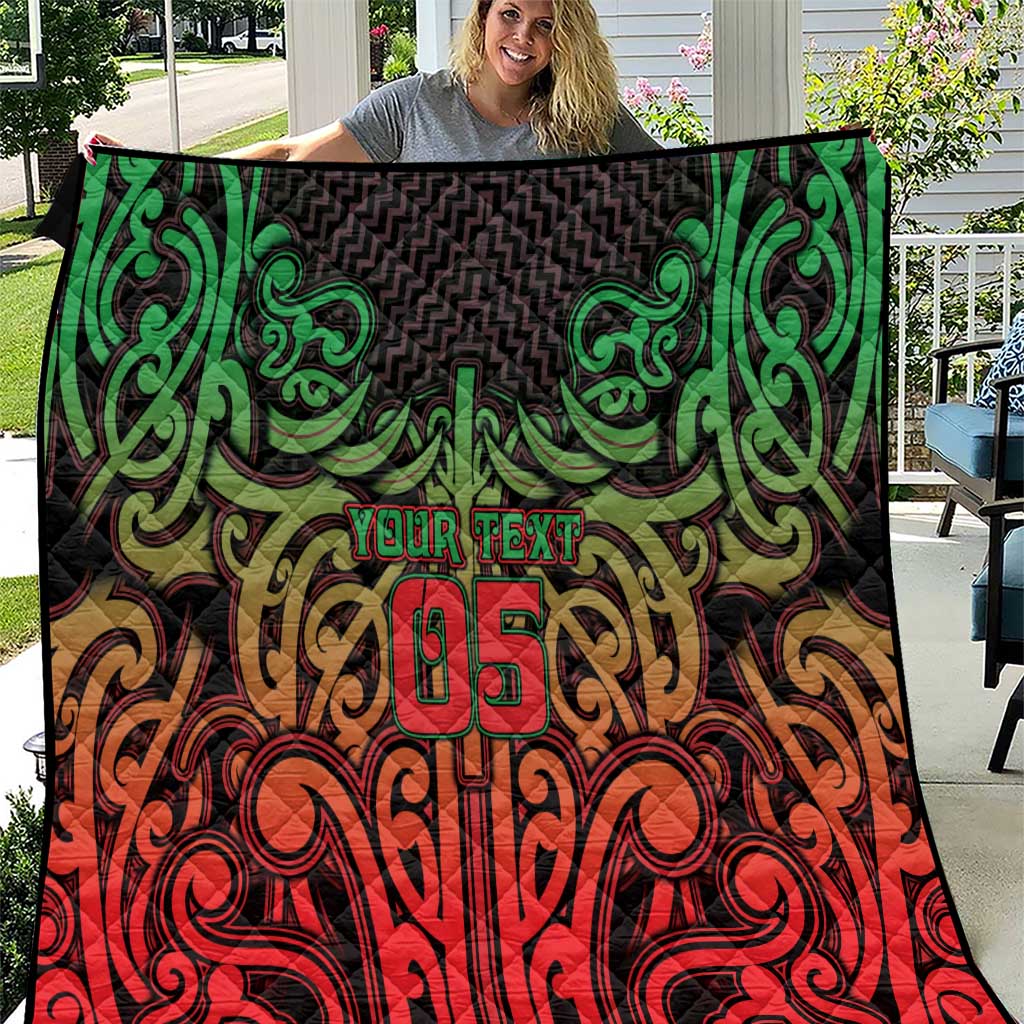 Custom Aotearoa Tuhoe Quilt Maori Tribal Pattern Mix Poutama