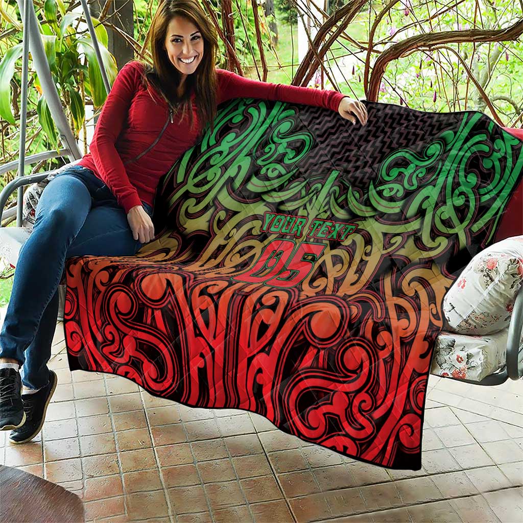 Custom Aotearoa Tuhoe Quilt Maori Tribal Pattern Mix Poutama