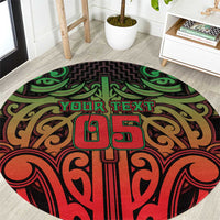 Custom Aotearoa Tuhoe Round Carpet Maori Tribal Pattern Mix Poutama