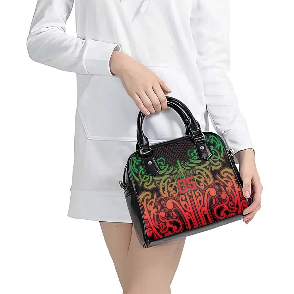 Custom Aotearoa Tuhoe Shoulder Handbag Maori Tribal Pattern Mix Poutama