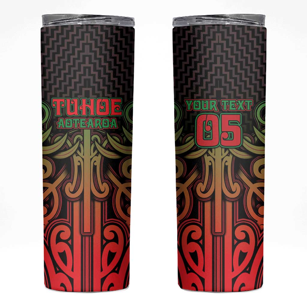 Custom Aotearoa Tuhoe Skinny Tumbler Maori Tribal Pattern Mix Poutama
