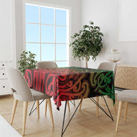Custom Aotearoa Tuhoe Tablecloth Maori Tribal Pattern Mix Poutama