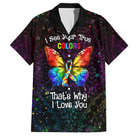 I See Your True Colors Personalised Family Matching Off Shoulder Maxi Dress and Hawaiian Shirt Autism Awareness