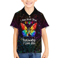 I See Your True Colors Personalised Family Matching Summer Maxi Dress and Hawaiian Shirt Autism Awareness