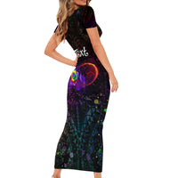 I See Your True Colors Personalised Short Sleeve Bodycon Dress Autism Awareness