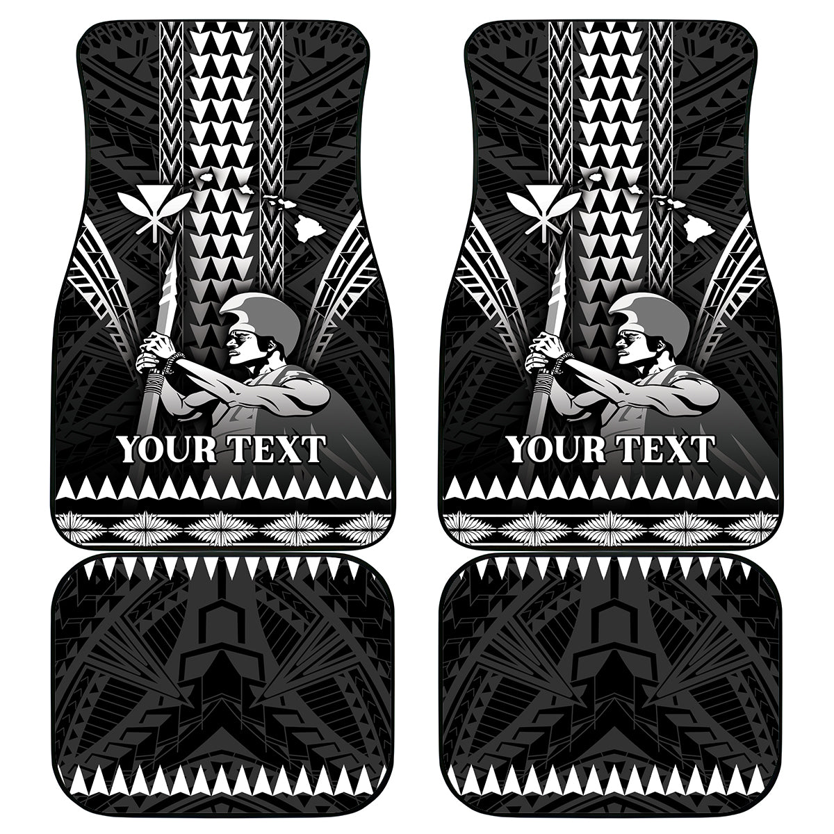 Hawaii Happy King Kamehameha Day Car Mats Kakau Pattern