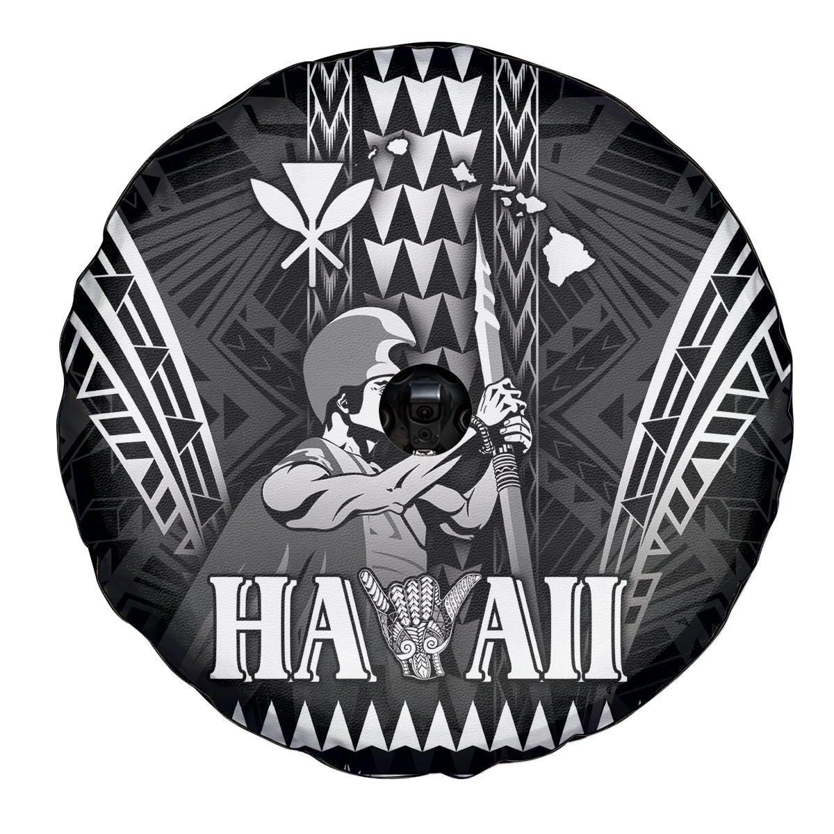 Hawaii Happy King Kamehameha Day Spare Tire Cover Kakau Pattern