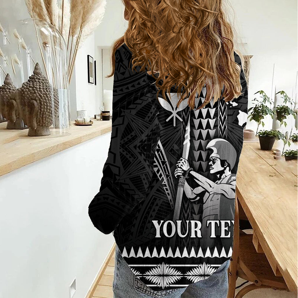 Personalised Hawaii Happy King Kamehameha Day Women Casual Shirt Kakau Pattern