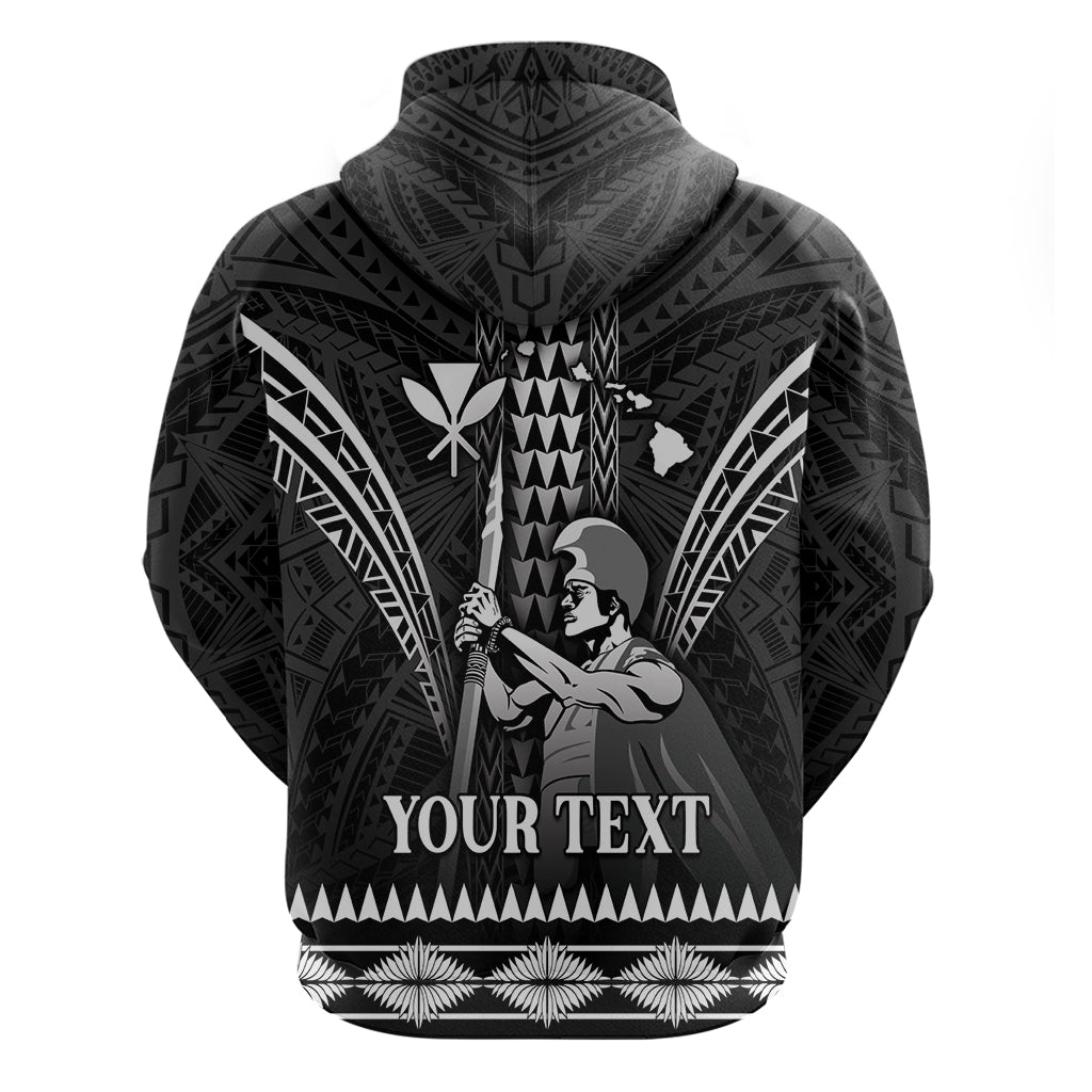 Personalised Hawaii Happy King Kamehameha Day Zip Hoodie Kakau Pattern