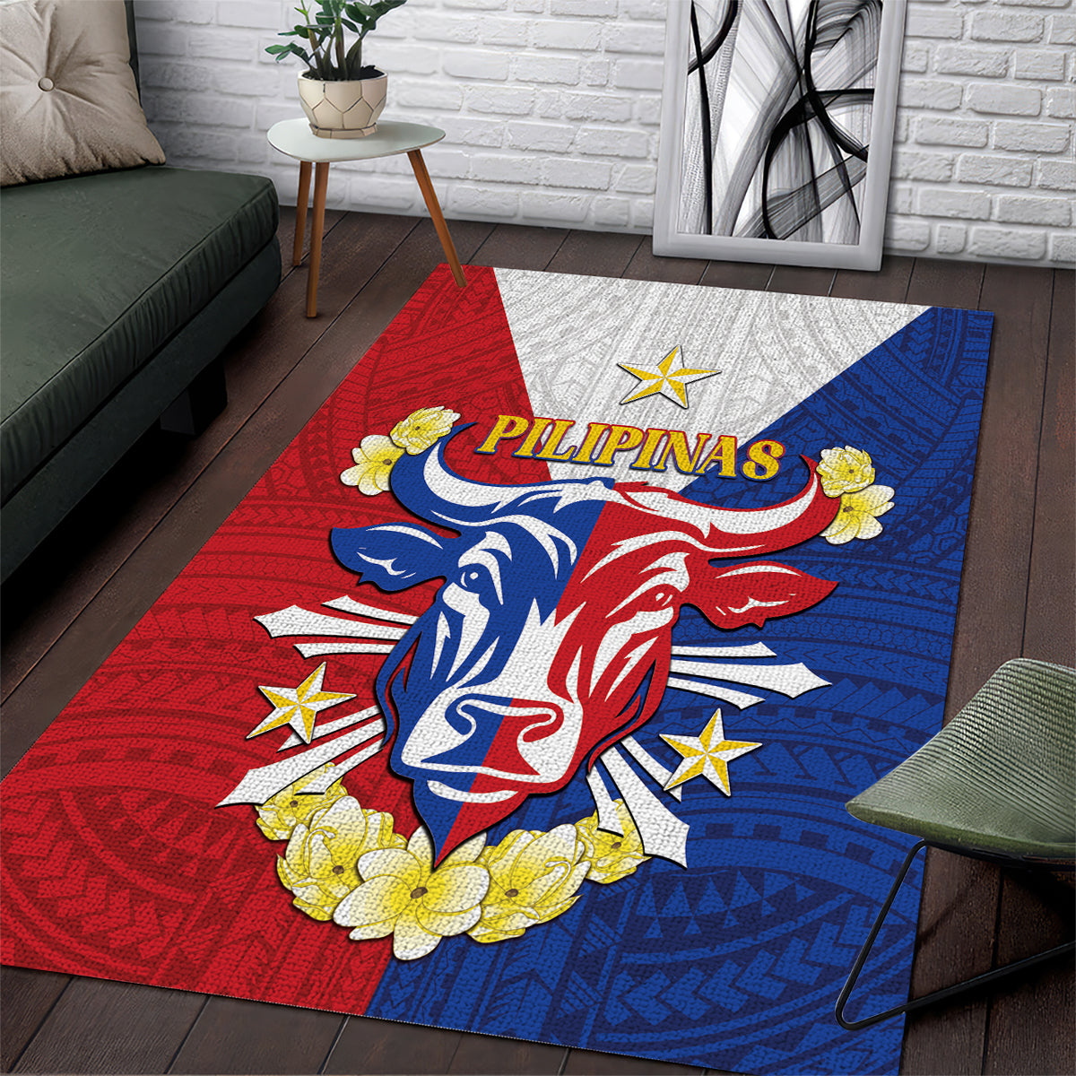 Philippines Independence Day Area Rug Maligayang Araw ng Kalayaan Filipino Carabao