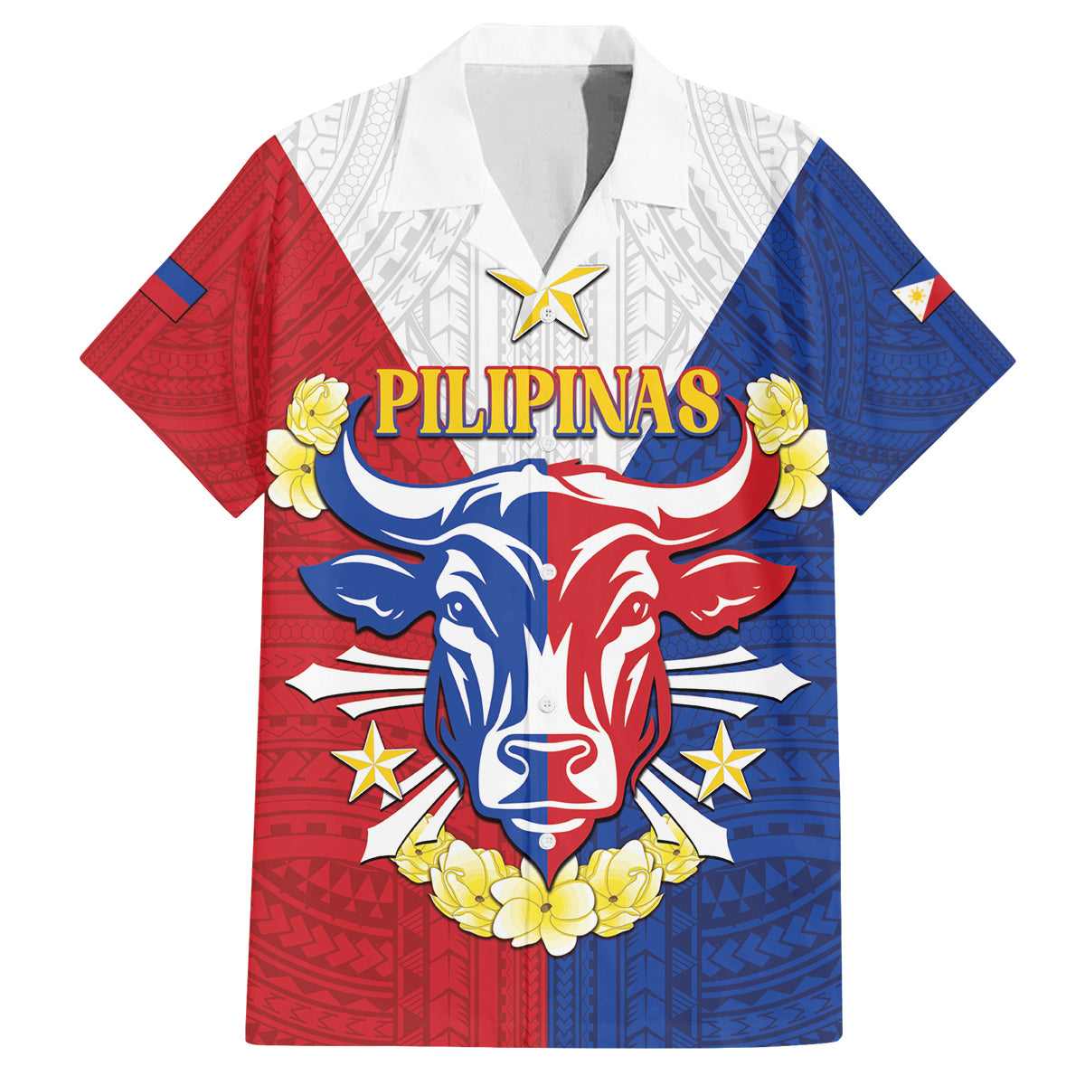 Personalised Philippines Independence Day Family Matching Off Shoulder Short Dress and Hawaiian Shirt Maligayang Araw ng Kalayaan Filipino Carabao