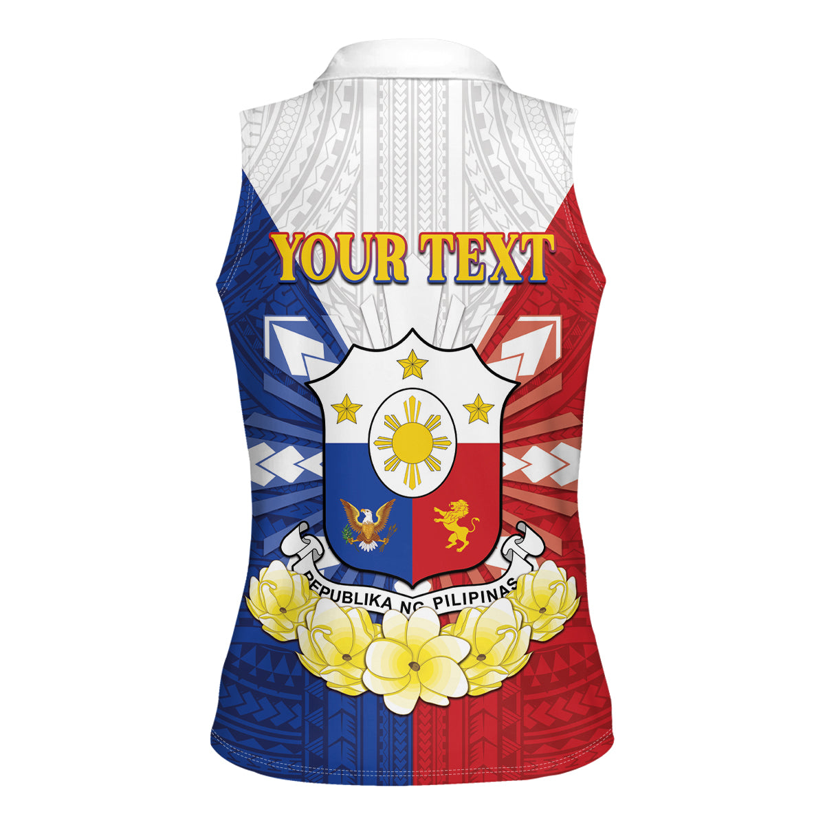 Personalised Philippines Independence Day Women Sleeveless Polo Shirt Maligayang Araw ng Kalayaan Filipino Carabao