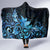 Matariki New Zealand Hooded Blanket Maori Pattern Blue Galaxy