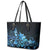 Matariki New Zealand Leather Tote Bag Maori Pattern Blue Galaxy