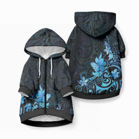 Matariki New Zealand Pet Hoodie Maori Pattern Blue Galaxy LT05 Zip-up Blue - Polynesian Pride