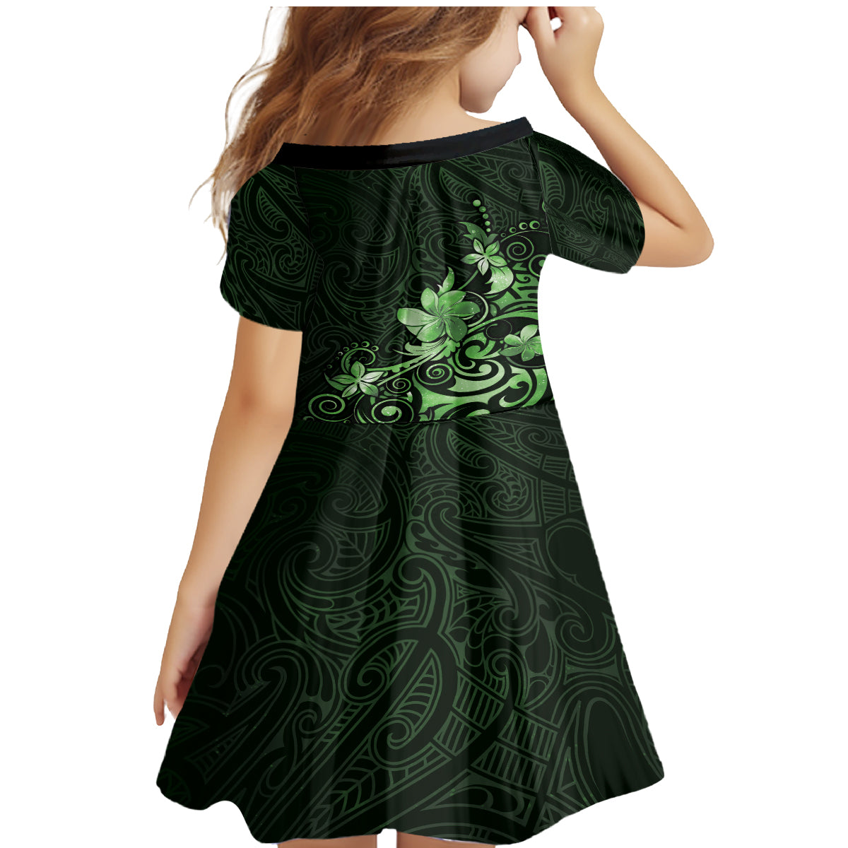 Matariki New Zealand Family Matching Mermaid Dress and Hawaiian Shirt Maori Pattern Green Galaxy LT05 - Polynesian Pride