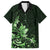 Matariki New Zealand Family Matching Off The Shoulder Long Sleeve Dress and Hawaiian Shirt Maori Pattern Green Galaxy