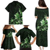 Matariki New Zealand Family Matching Puletasi and Hawaiian Shirt Maori Pattern Green Galaxy LT05 - Polynesian Pride