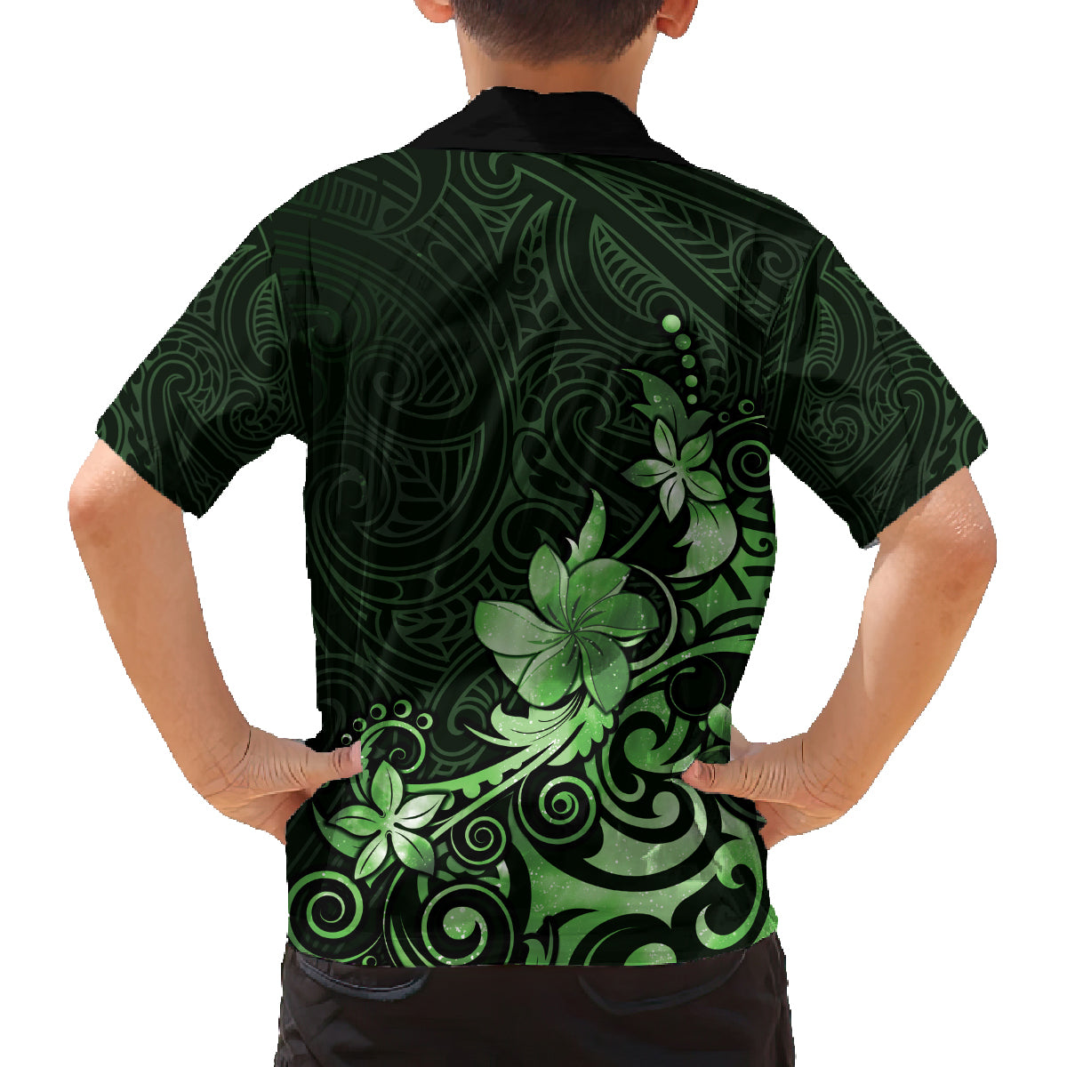 Matariki New Zealand Family Matching Summer Maxi Dress and Hawaiian Shirt Maori Pattern Green Galaxy LT05 - Polynesian Pride
