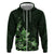 Matariki New Zealand Hoodie Maori Pattern Green Galaxy