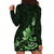 Matariki New Zealand Hoodie Dress Maori Pattern Green Galaxy