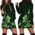 Matariki New Zealand Hoodie Dress Maori Pattern Green Galaxy