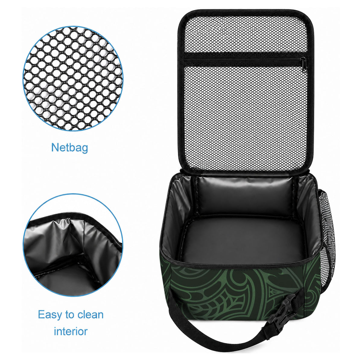Matariki New Zealand Lunch Bag Maori Pattern Green Galaxy LT05 - Polynesian Pride