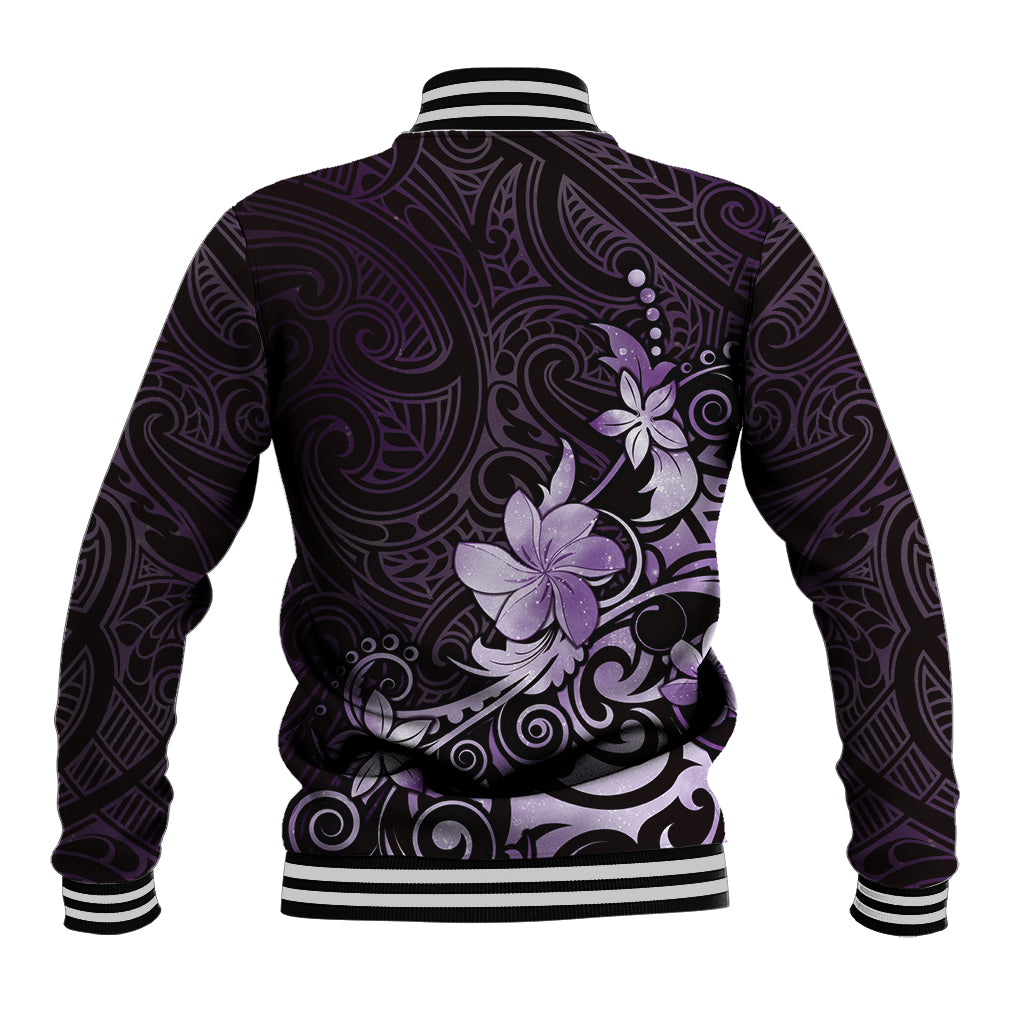 Matariki New Zealand Baseball Jacket Maori Pattern Purple Galaxy