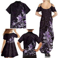 Matariki New Zealand Family Matching Summer Maxi Dress and Hawaiian Shirt Maori Pattern Purple Galaxy LT05 - Polynesian Pride