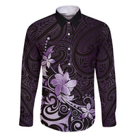 Matariki New Zealand Family Matching Summer Maxi Dress and Hawaiian Shirt Maori Pattern Purple Galaxy LT05 Dad's Shirt - Long Sleeve Purple - Polynesian Pride