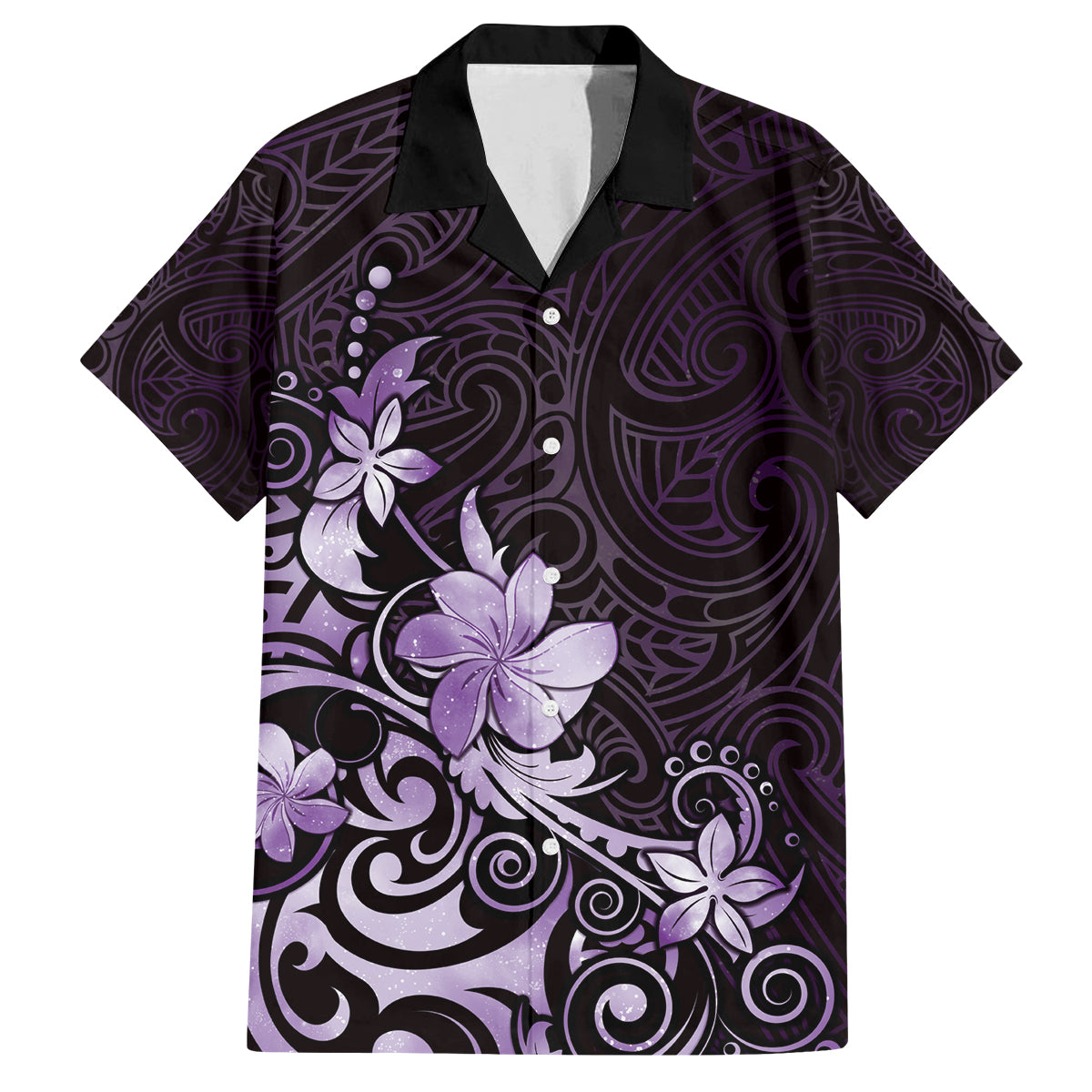 Matariki New Zealand Family Matching Tank Maxi Dress and Hawaiian Shirt Maori Pattern Purple Galaxy LT05 Dad's Shirt - Short Sleeve Purple - Polynesian Pride