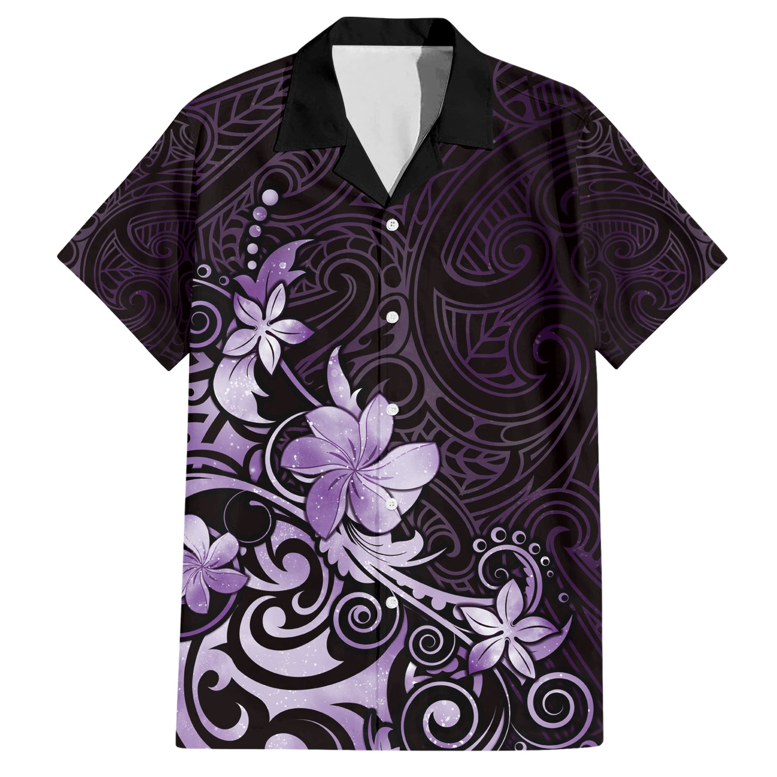 Matariki New Zealand Hawaiian Shirt Maori Pattern Purple Galaxy