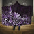 Matariki New Zealand Hooded Blanket Maori Pattern Purple Galaxy