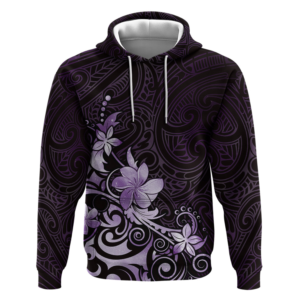 Matariki New Zealand Hoodie Maori Pattern Purple Galaxy