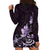 Matariki New Zealand Hoodie Dress Maori Pattern Purple Galaxy