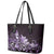 Matariki New Zealand Leather Tote Bag Maori Pattern Purple Galaxy