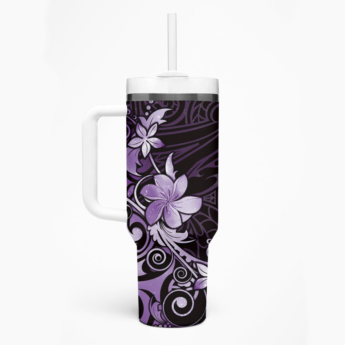 Matariki New Zealand Tumbler With Handle Maori Pattern Purple Galaxy