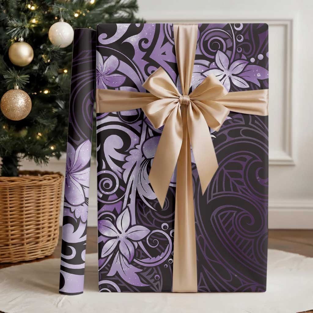 Matariki New Zealand Wrapping Paper Maori Pattern Purple Galaxy - Polynesian Pride
