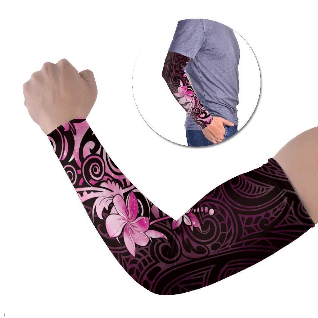 Matariki New Zealand Arm Sleeves Maori Pattern Pink Galaxy - Polynesian Pride