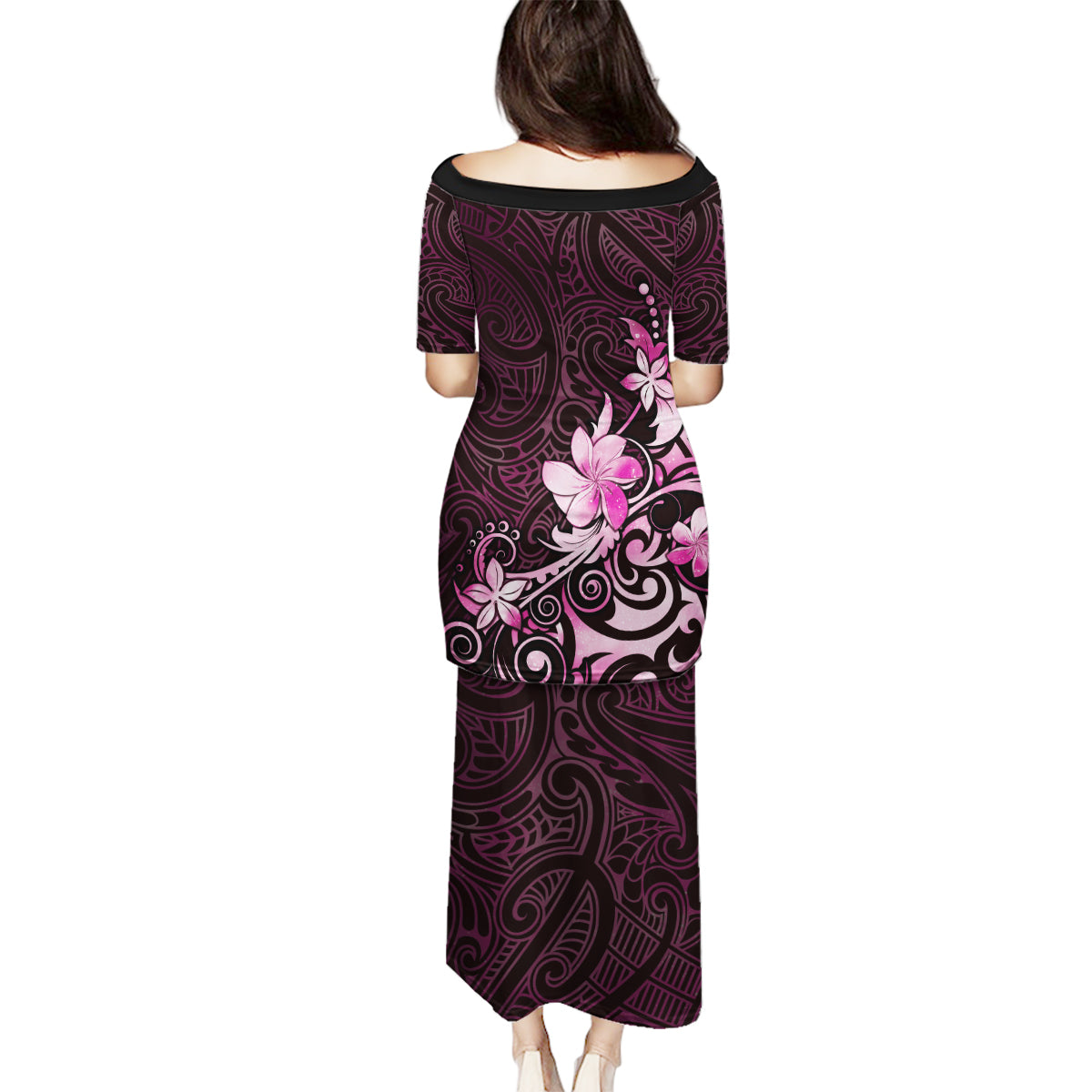 Matariki New Zealand Family Matching Puletasi and Hawaiian Shirt Maori Pattern Pink Galaxy