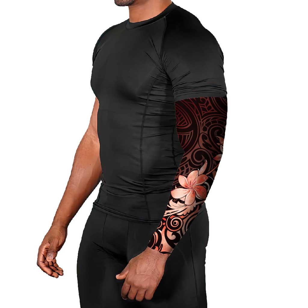 Matariki New Zealand Arm Sleeves Maori Pattern Red Galaxy - Polynesian Pride