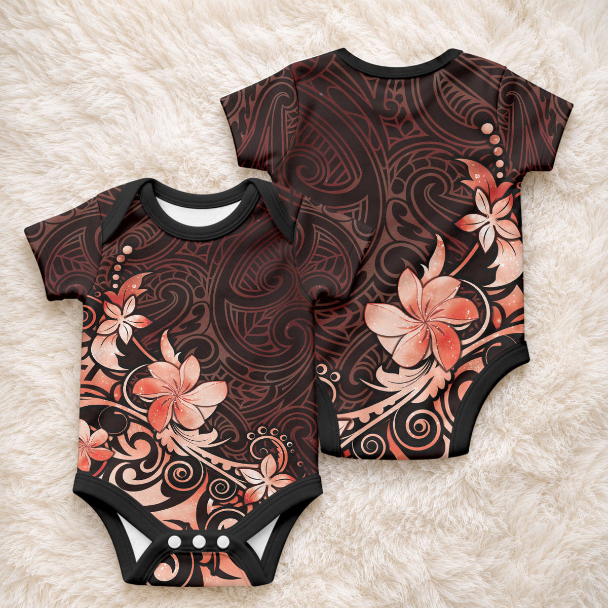 Matariki New Zealand Baby Onesie Maori Pattern Red Galaxy LT05 - Polynesian Pride