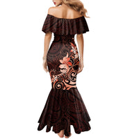 Matariki New Zealand Family Matching Mermaid Dress and Hawaiian Shirt Maori Pattern Red Galaxy LT05 - Polynesian Pride