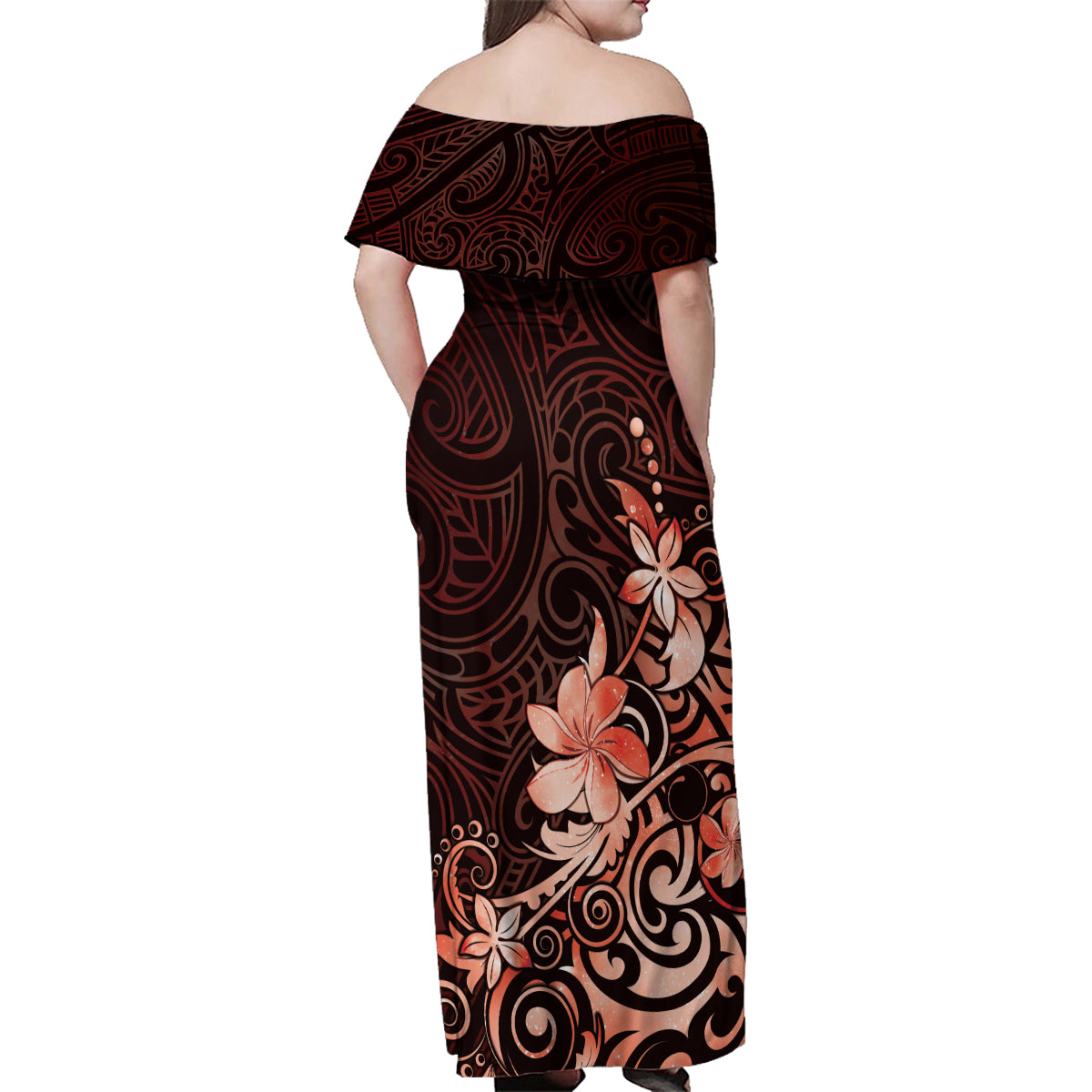 Matariki New Zealand Family Matching Off Shoulder Maxi Dress and Hawaiian Shirt Maori Pattern Red Galaxy LT05 - Polynesian Pride