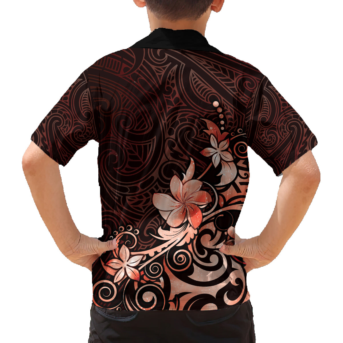 Matariki New Zealand Family Matching Tank Maxi Dress and Hawaiian Shirt Maori Pattern Red Galaxy LT05 - Polynesian Pride