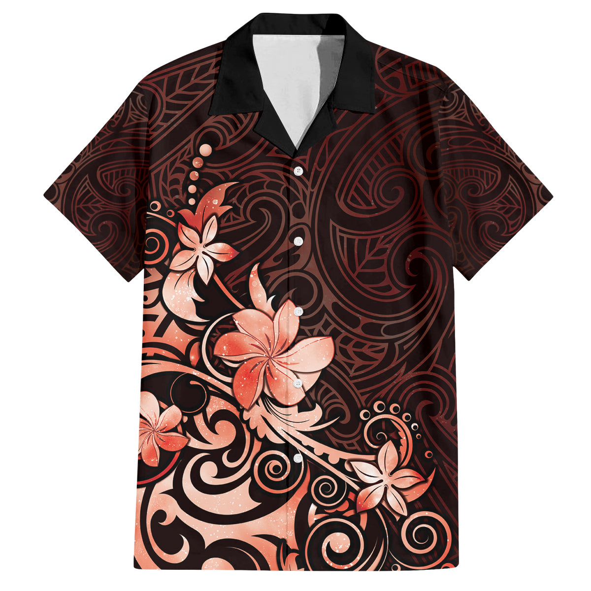 Matariki New Zealand Family Matching Tank Maxi Dress and Hawaiian Shirt Maori Pattern Red Galaxy LT05 Dad's Shirt - Short Sleeve Red - Polynesian Pride