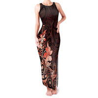 Matariki New Zealand Family Matching Tank Maxi Dress and Hawaiian Shirt Maori Pattern Red Galaxy LT05 Mom's Dress Red - Polynesian Pride