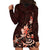 Matariki New Zealand Hoodie Dress Maori Pattern Red Galaxy