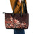 Matariki New Zealand Leather Tote Bag Maori Pattern Red Galaxy